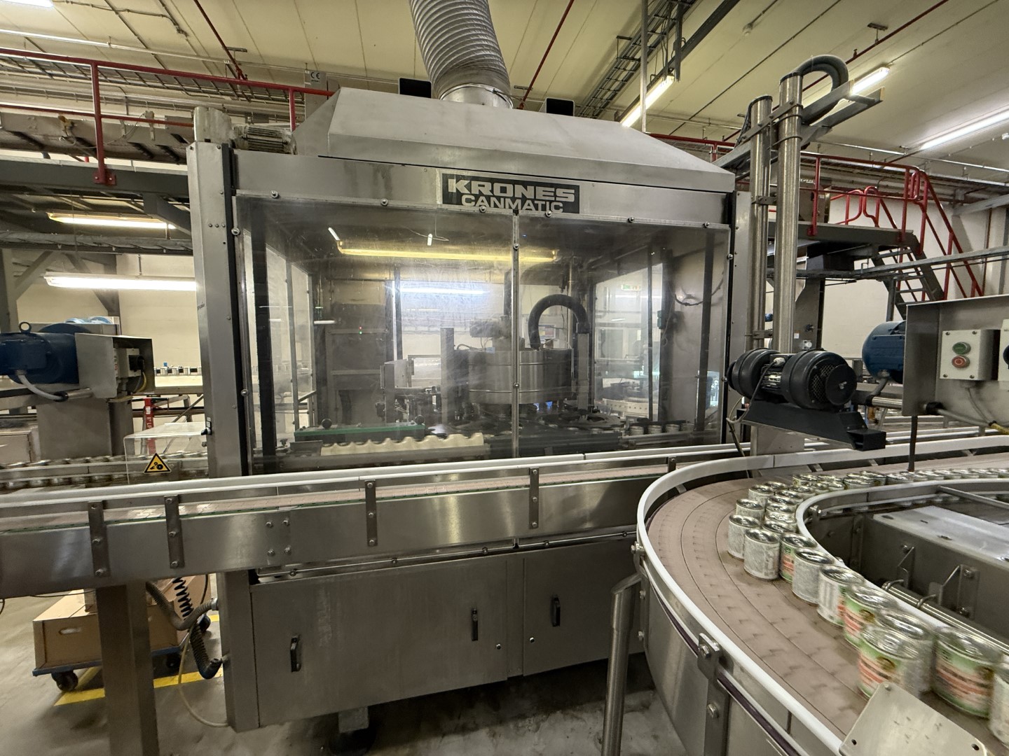 Used Complete can filling and closing line for liquids (nutrition) in 250 gram aluminium cans