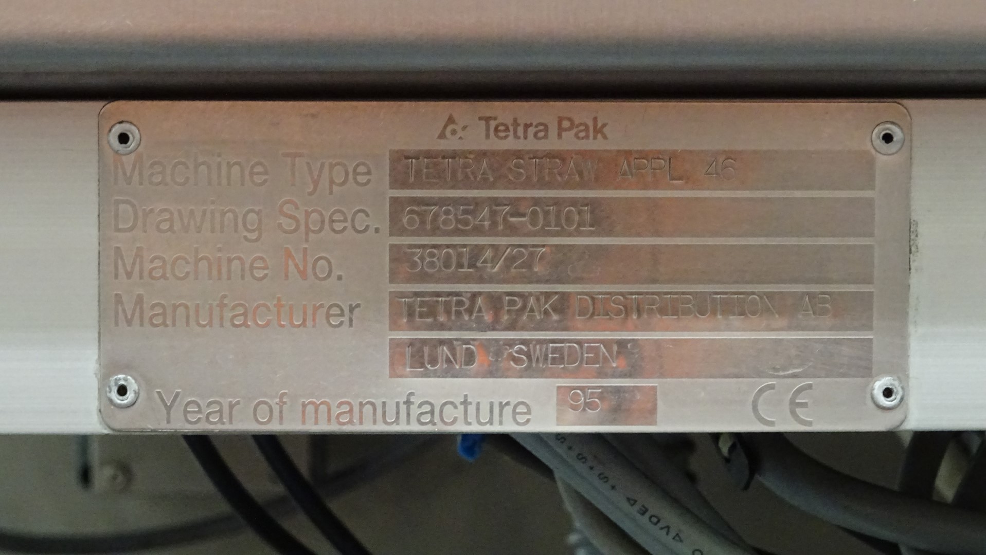 Used Tetra Pak Tetra Straw Applicator 46 (TSA 46)