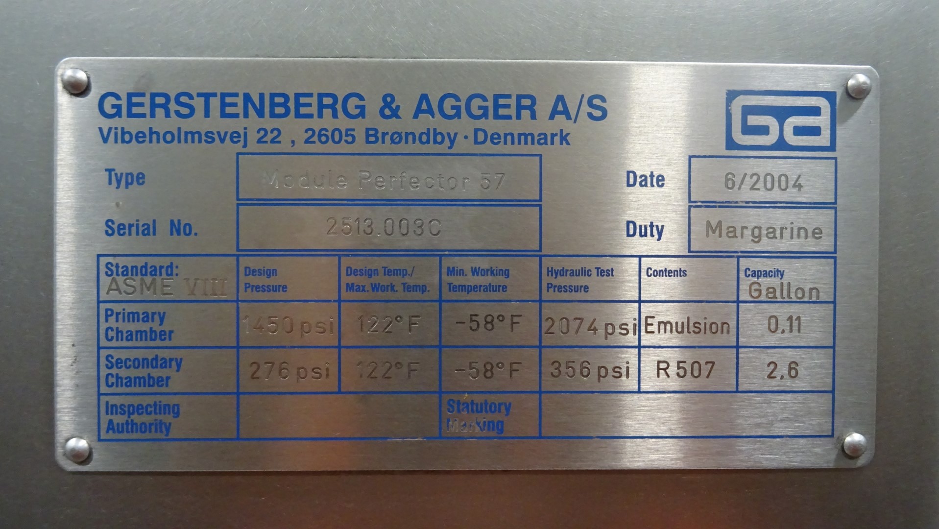 Used Complete Margarine Pilot Plant - Gerstenberg & Agger A/S Perfector 57
