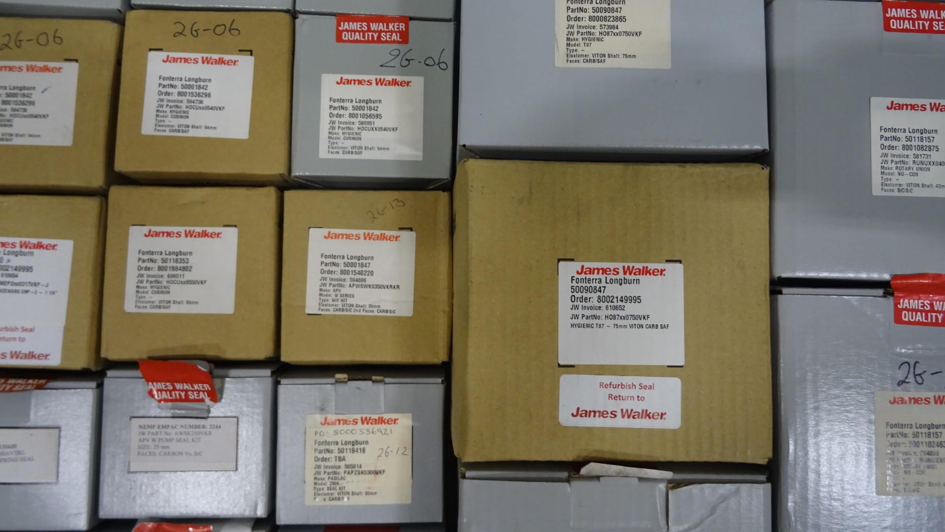 Used Unused James Walker spare parts