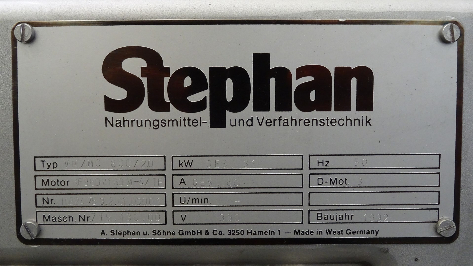 Used Vacuum processing system Stephan VM/MC 800/20 Vacutherm + Mikrocut MCH 20/VM