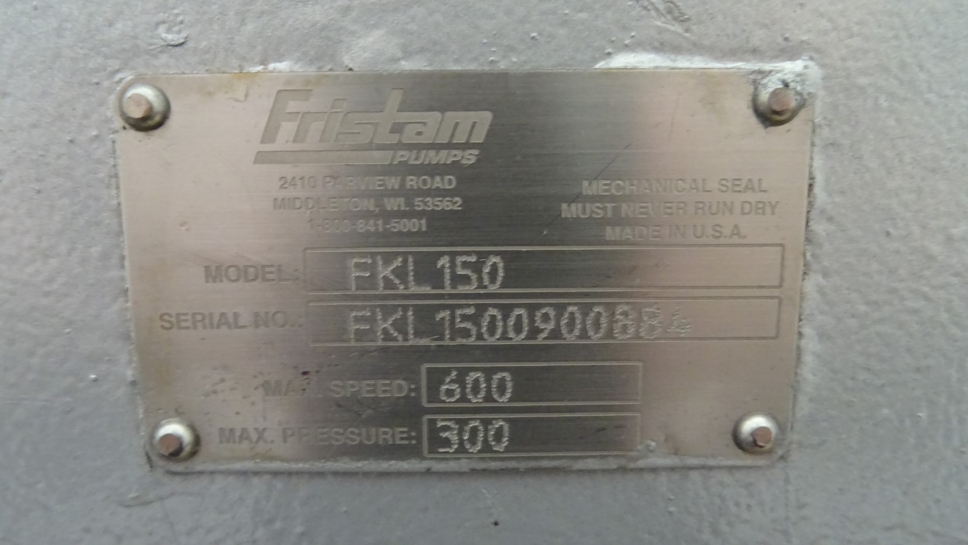 Used Rotary positive displacement pump / Lobe pump - Fristam FKL 150