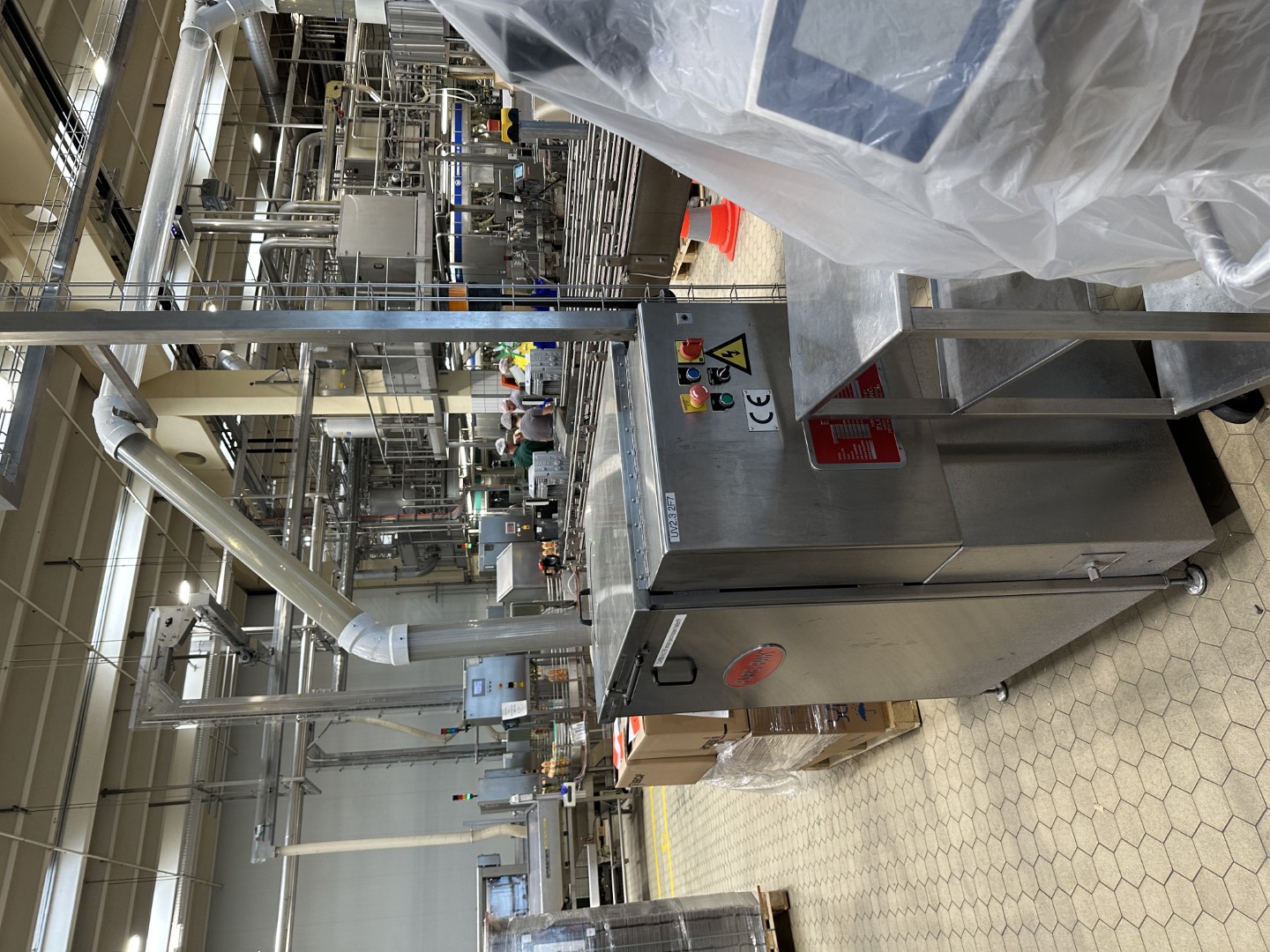 Used Aseptic Carton Filling Line: Shikoku S-PS80HA + 3x Elopak PLA-S30 Applicator + Oystar A+F Packer