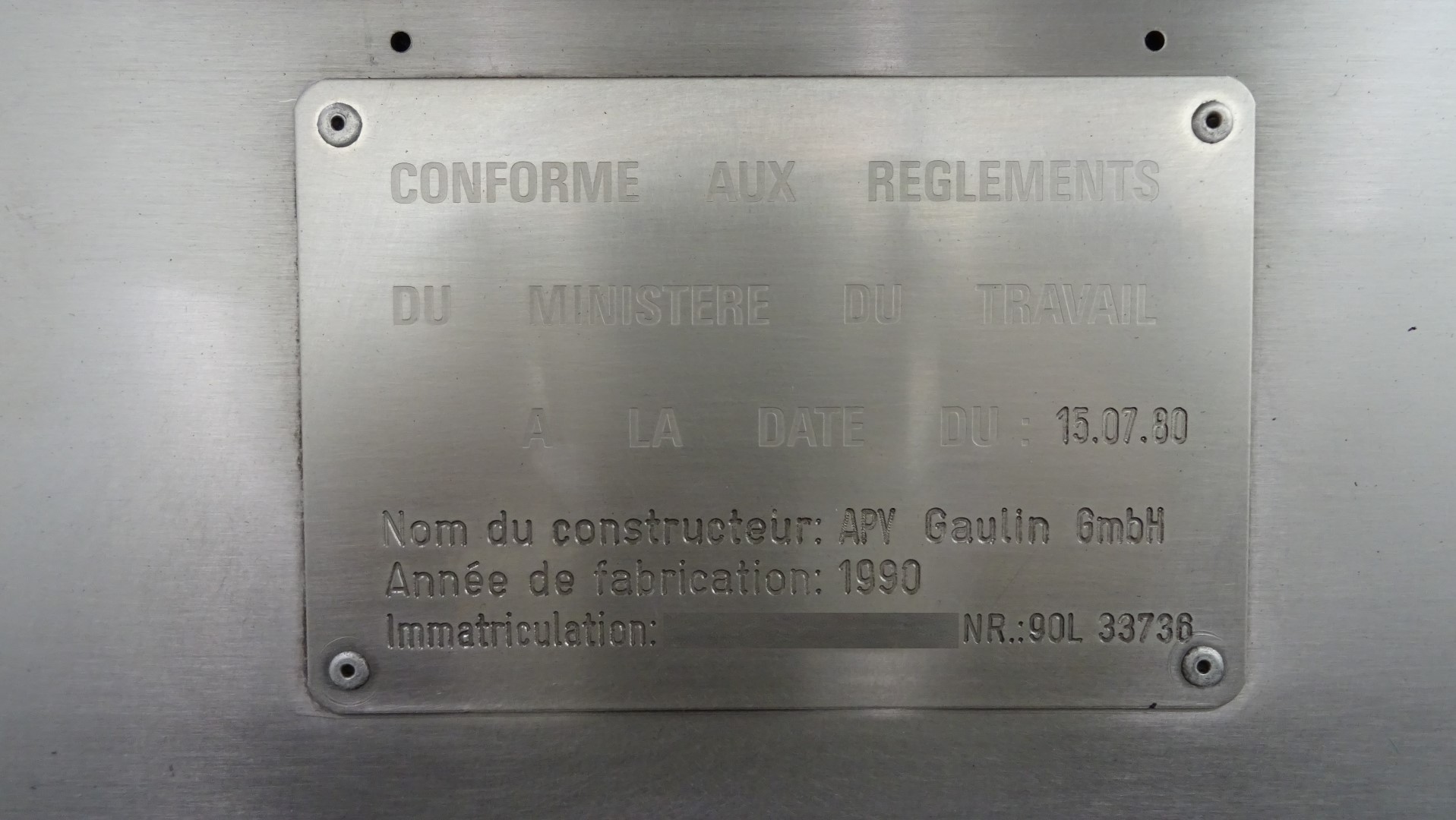 Used High Pressure Homogeniser APV Gaulin 145 MC 4-8TPS