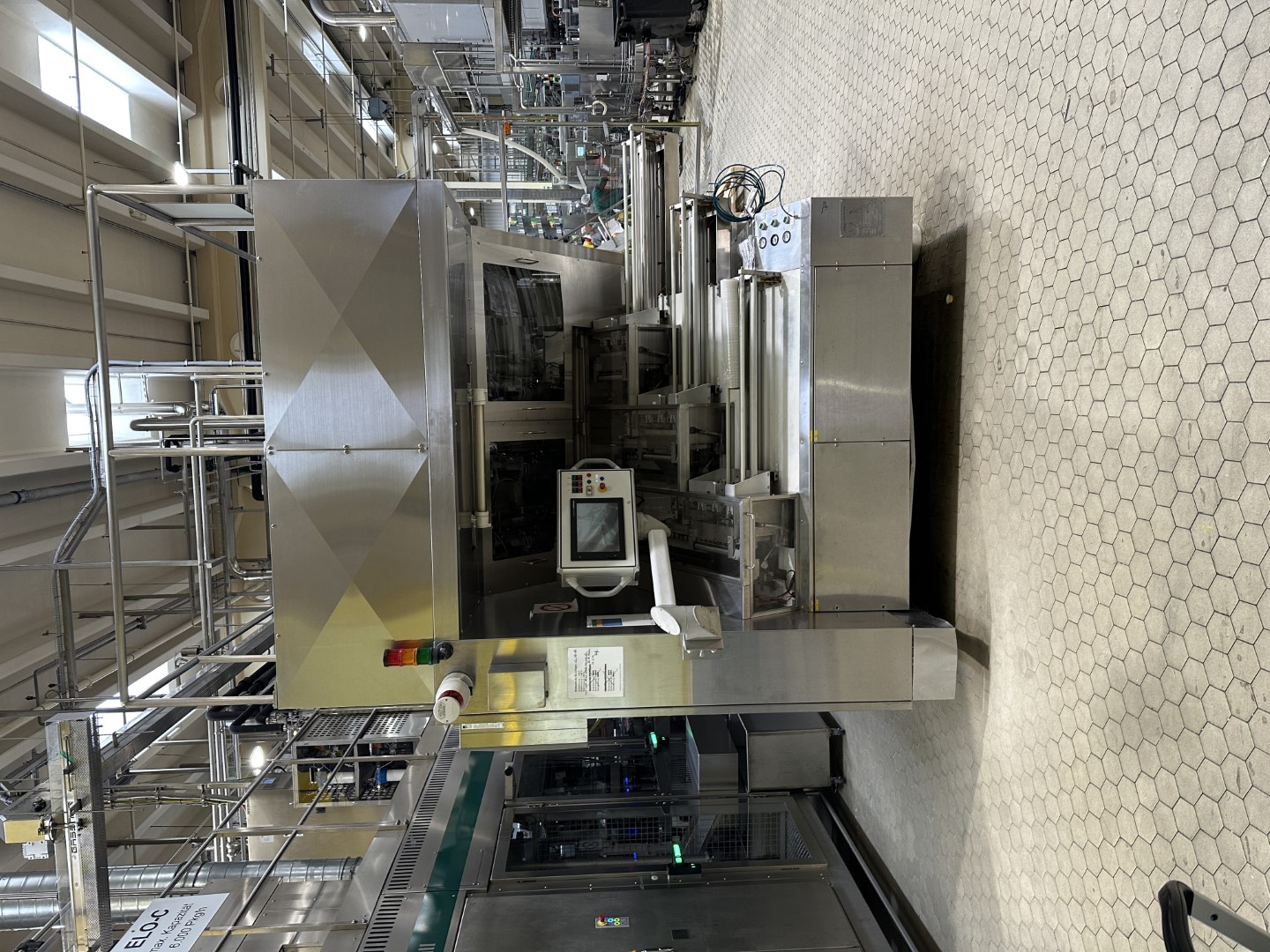 Used Aseptic Carton Filling Line: Shikoku S-PS80HA + 3x Elopak PLA-S30 Applicator + Oystar A+F Packer