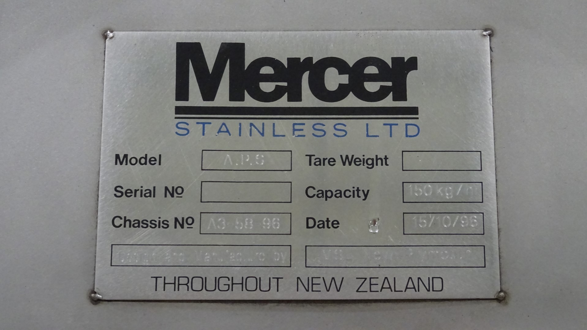 Used Mercer A.P.S. - Fluidbed Dryer