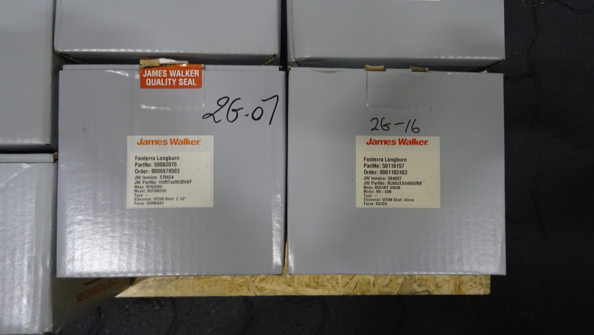 Used Unused James Walker spare parts