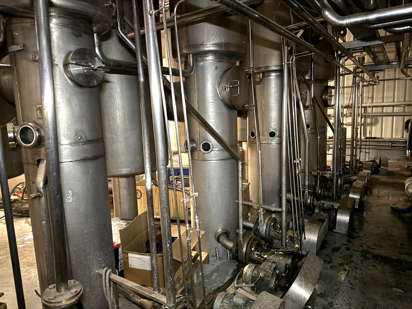 Used Complete GEA Niro Atomizer powder plant with 4-Effect TVR Evaporator, Spray Dryer, Fluidbed Dryer, Cyrstallisation tanks and filling station