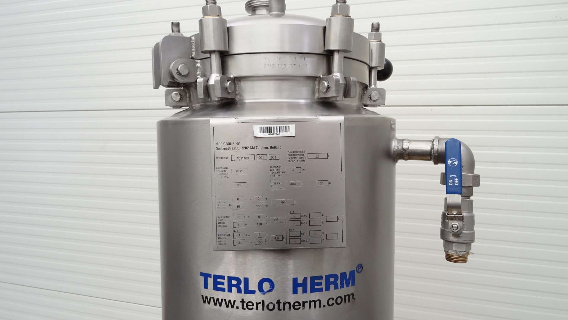 Used Scraped Surface Heat Exchanger (SSHE) - Terlet Terlotherm T0-4