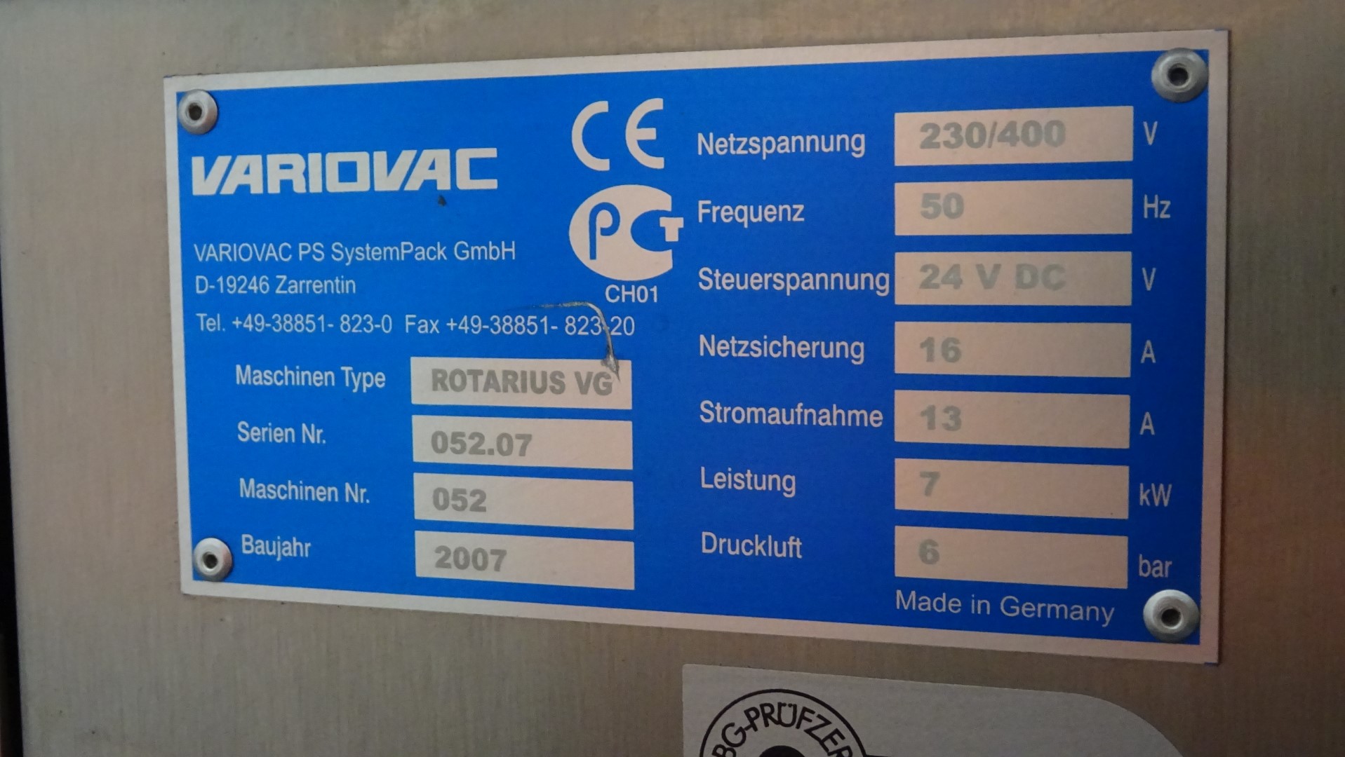 Used Semi-automatic Tray Sealer - Variovac Rotarius VG