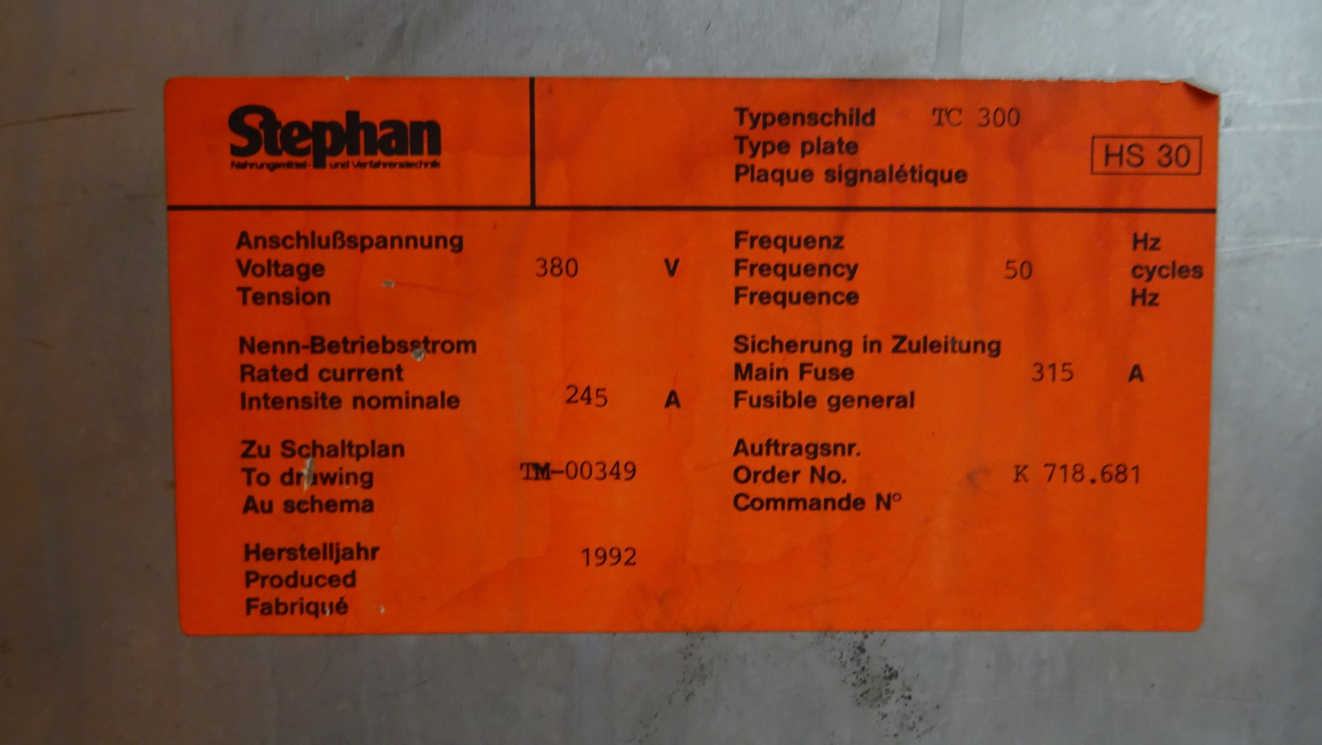 Used Universal Machine Stephan Combicut TC 300