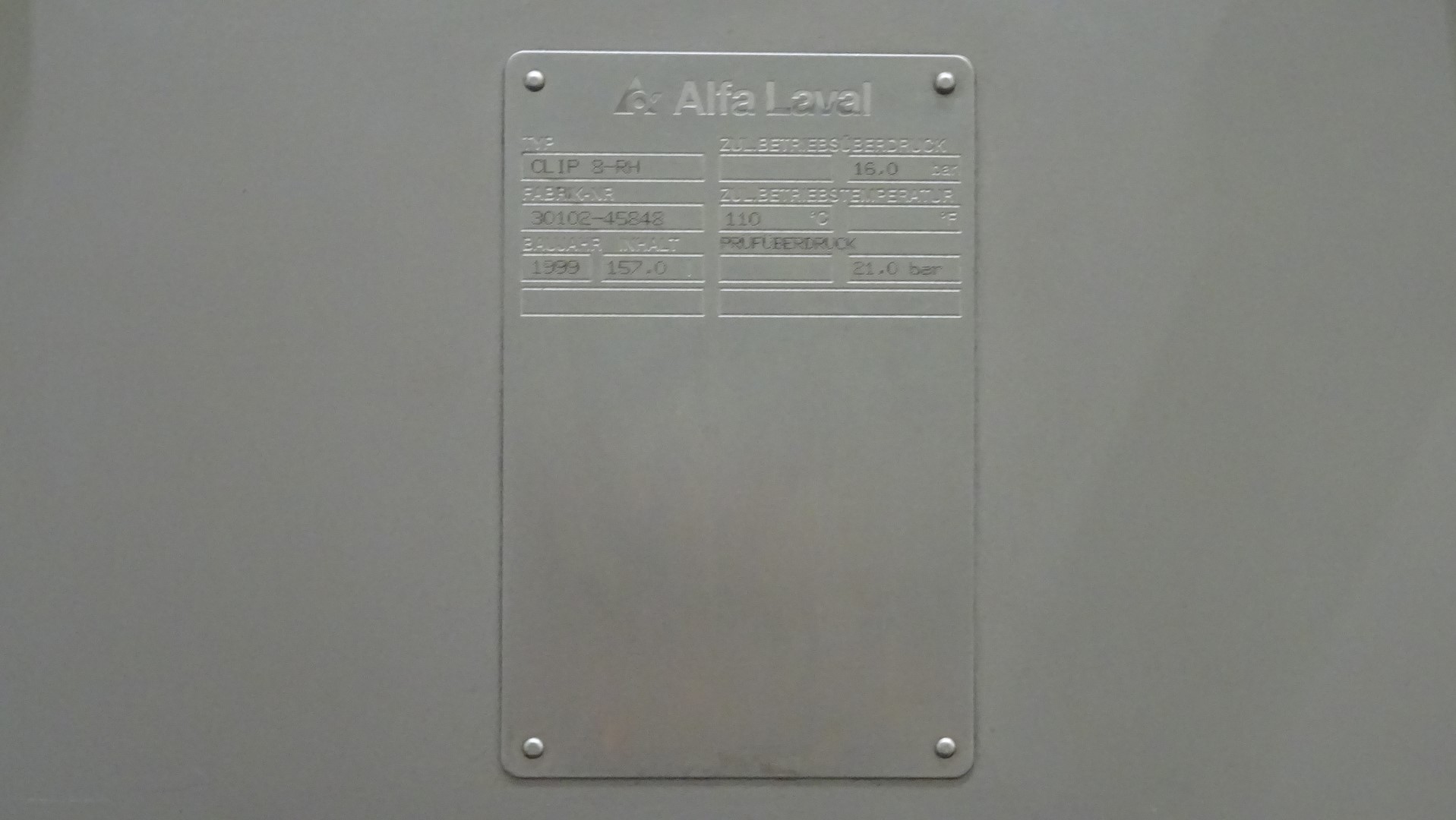Used Plate Heat Exchanger / PHE - Alfa Laval Clip 8-RH