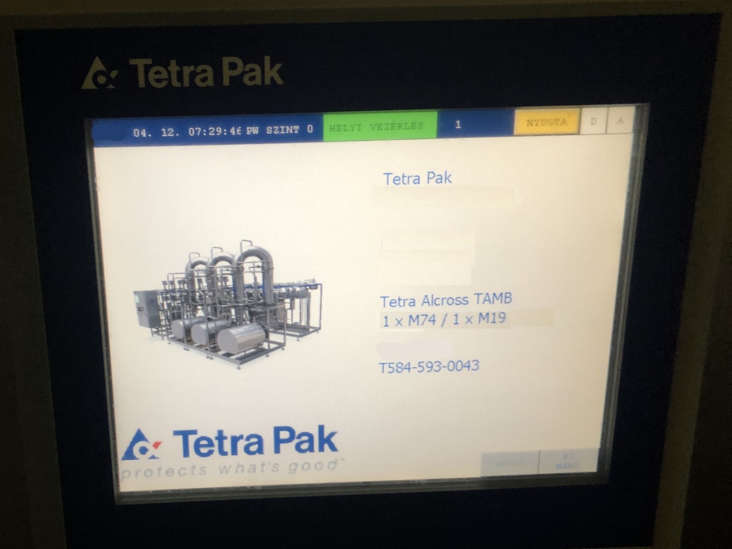 Used Micro Filtration Unit (MF) Tetra Pak Tetra Allcross MB 1x M74 / 1x M19 + Cream Pasteurizer C6-SR