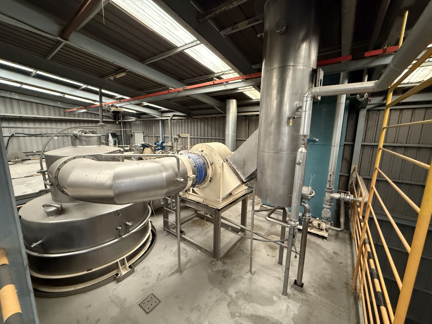Used Complete GEA Niro Atomizer powder plant with 4-Effect TVR Evaporator, Spray Dryer, Fluidbed Dryer, Cyrstallisation tanks and filling station