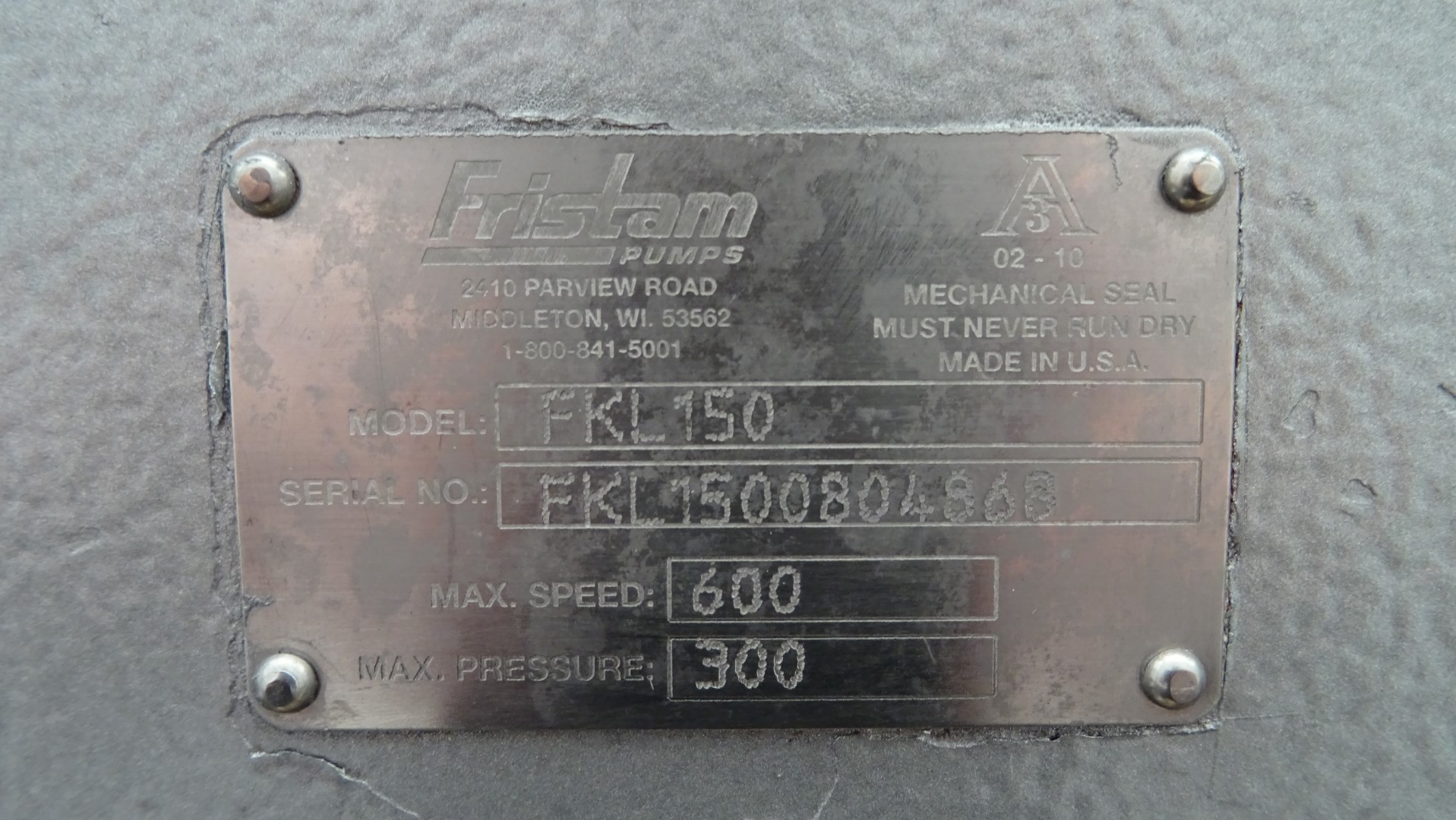 Used Rotary positive displacement pump / Lobe pump - Fristam FKL 150