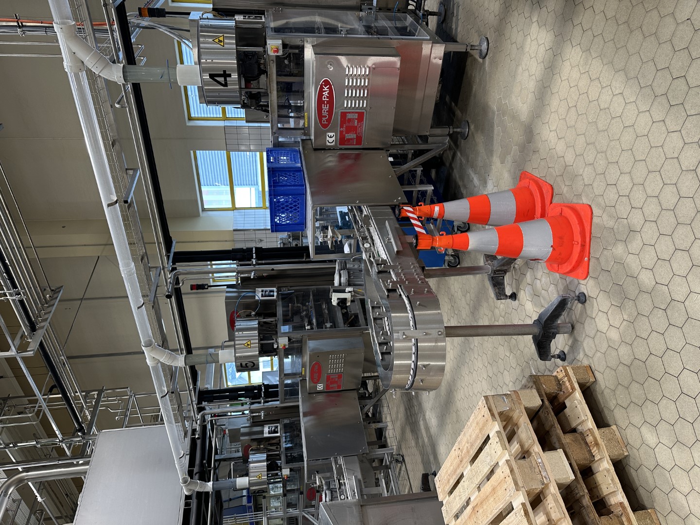 Used Aseptic Carton Filling Line: Shikoku S-PS80HA + 3x Elopak PLA-S30 Applicator + Oystar A+F Packer