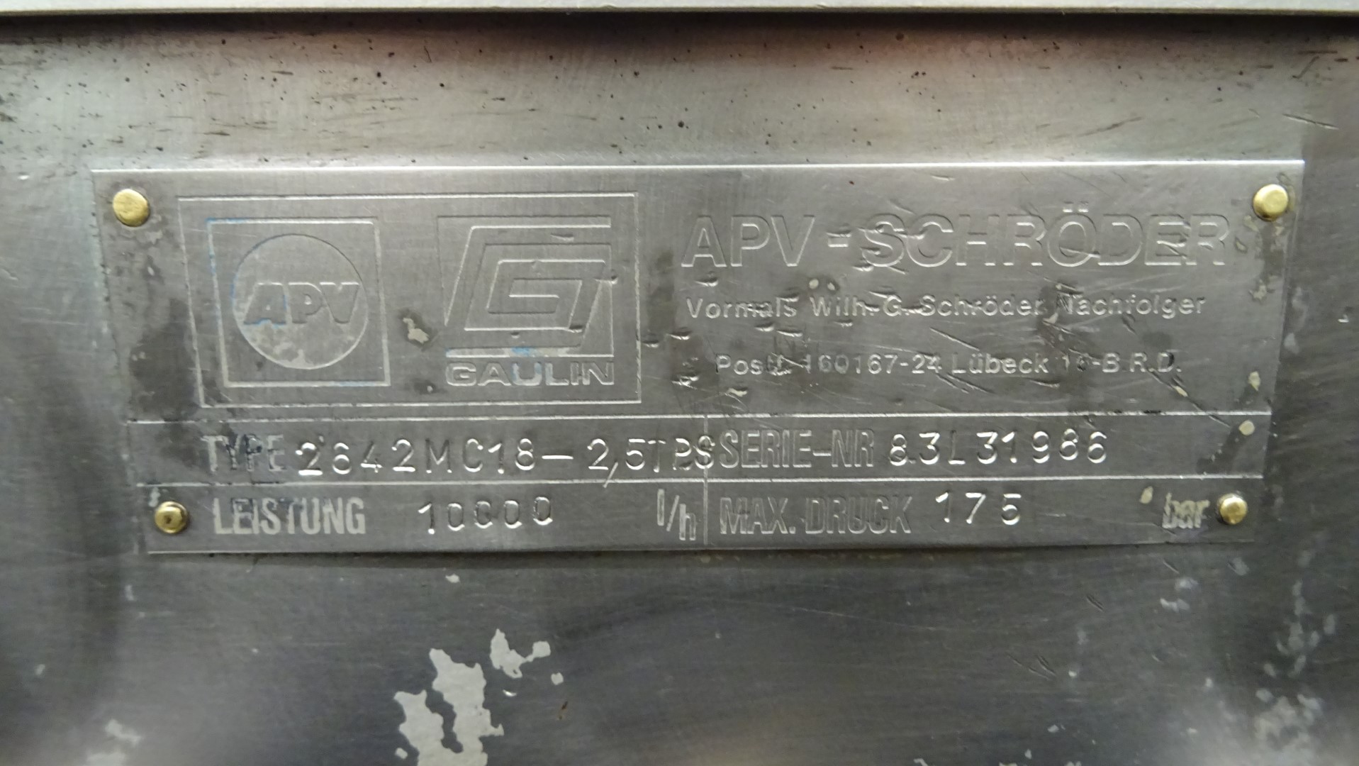 Used APV Schröder / Gaulin 2642 MC 18-2,5TPS