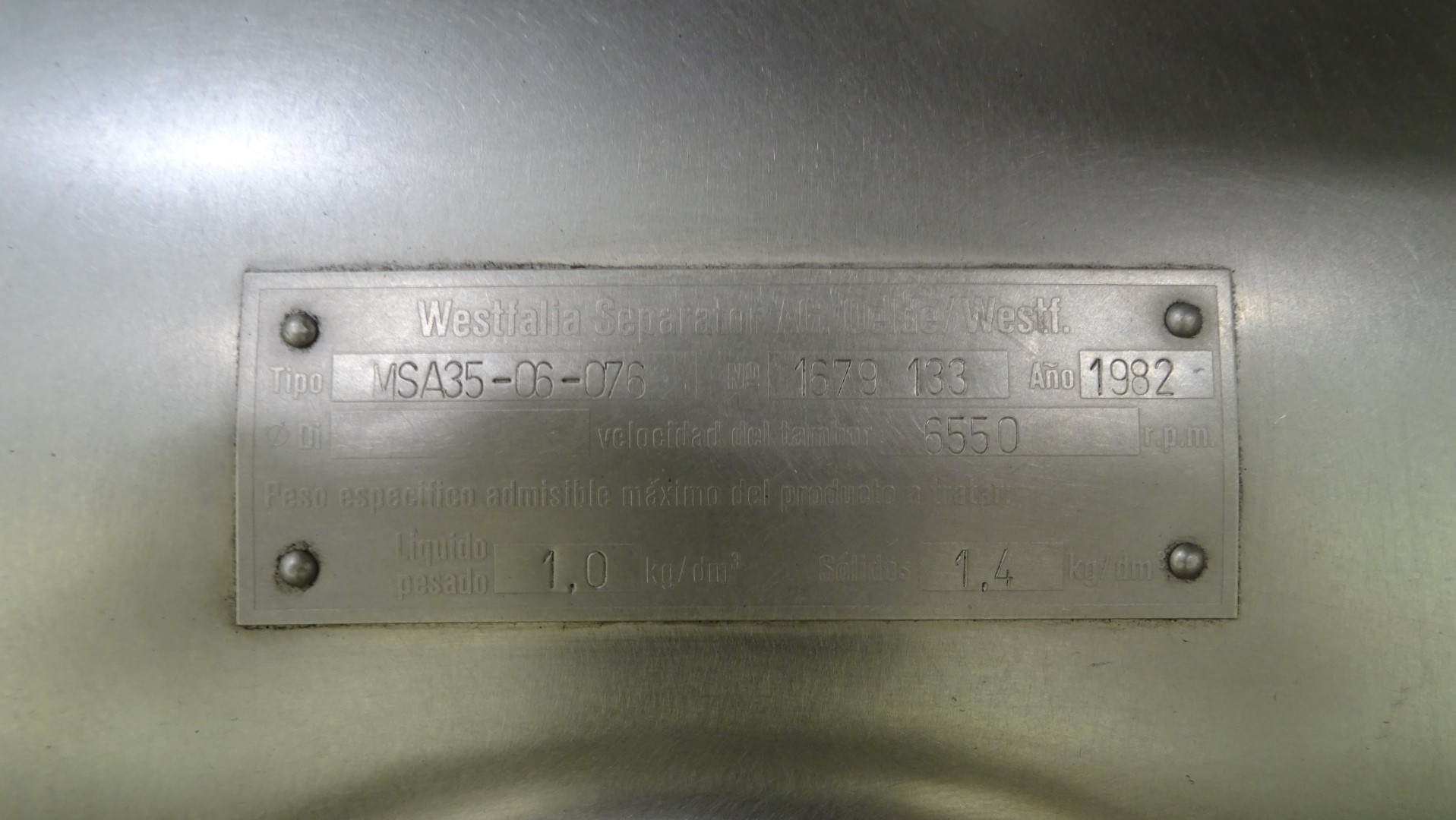 Used Clarifier GEA Westfalia MSA 35-06-076