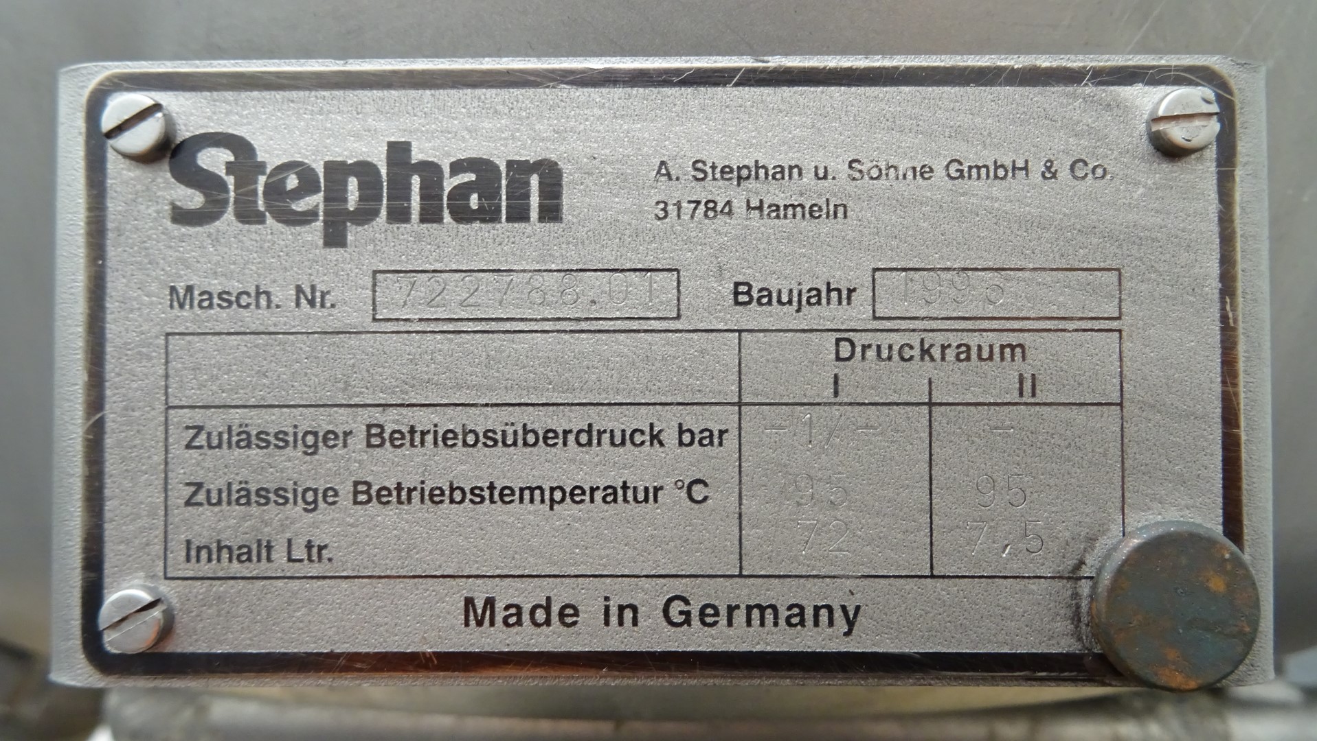 Used Universal Machine Stephan UM/SK 60 E