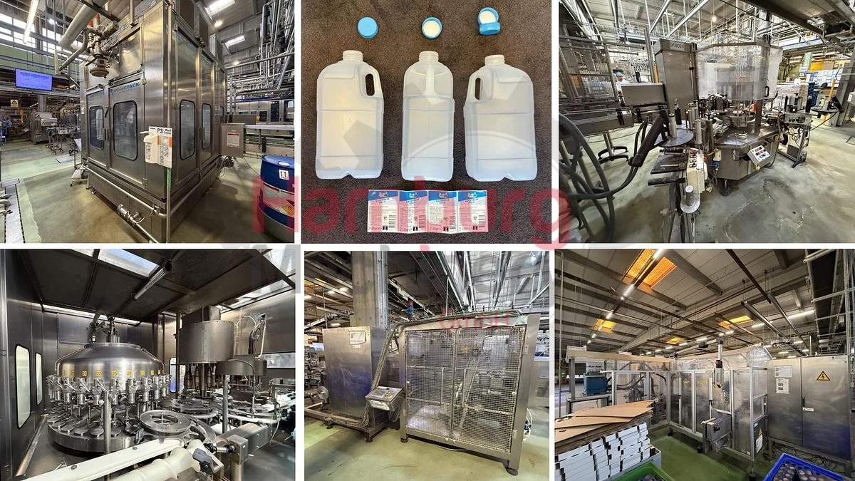 Used Filling, closing, labelling and packing line for plastic containers of 2 liter with fresh milk - Weightpack WFT 32.10.160