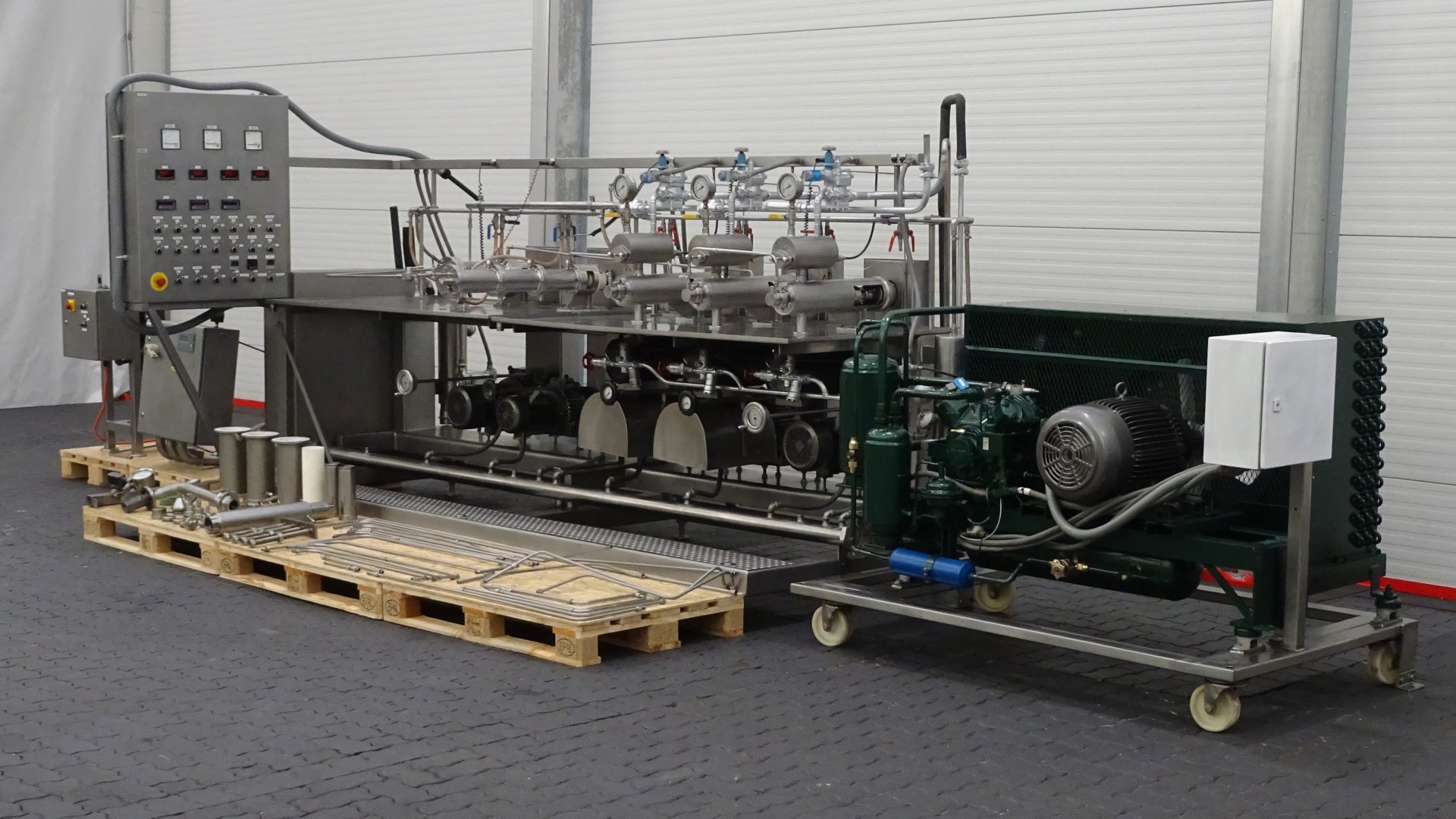 Used Margarine Pilot Plant - Gerstenberg & Agger HP Pump + Perfector 3x57 + Pin rotor + Inverter and Cooling Unit R22