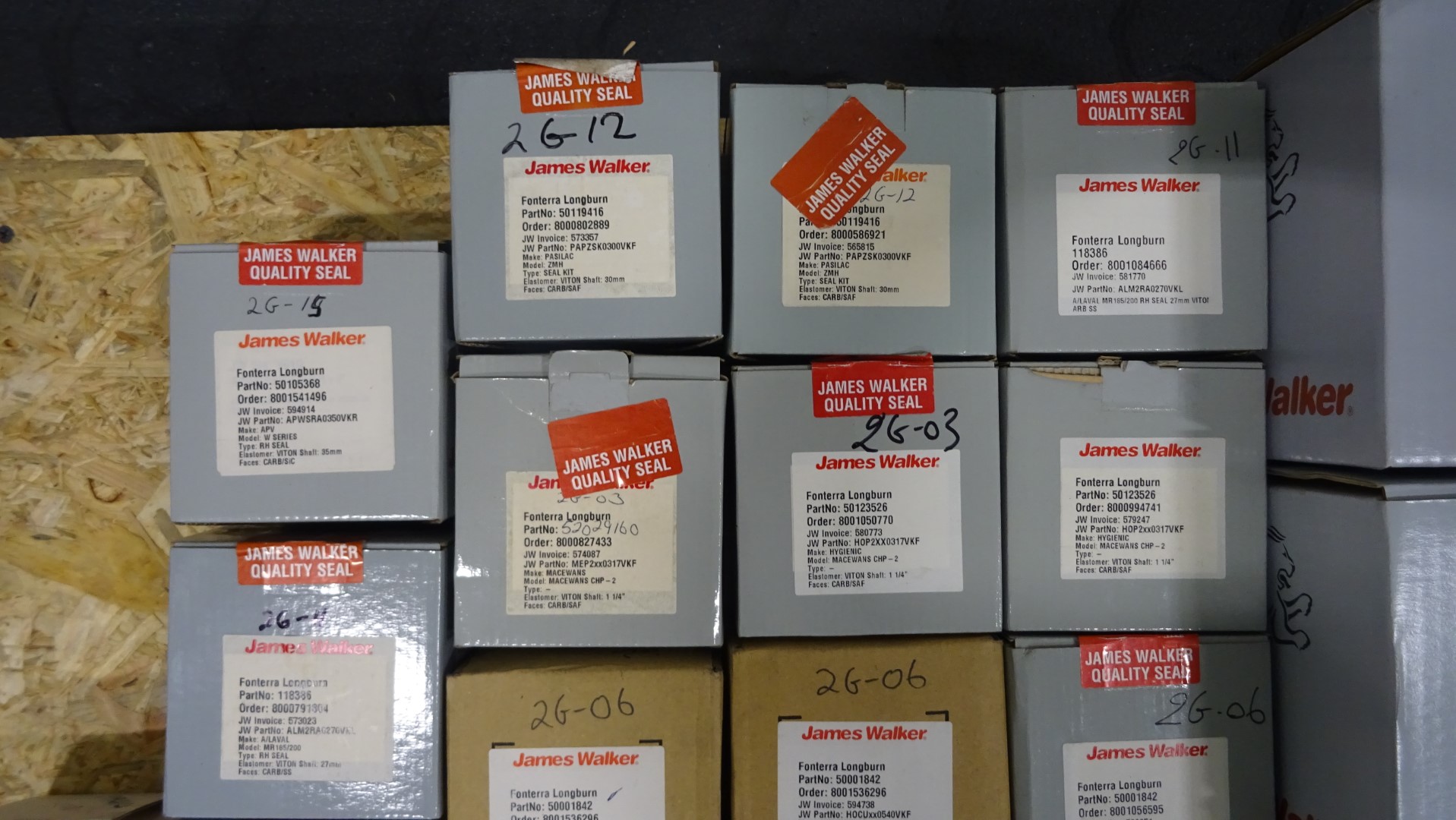 Used Unused James Walker spare parts