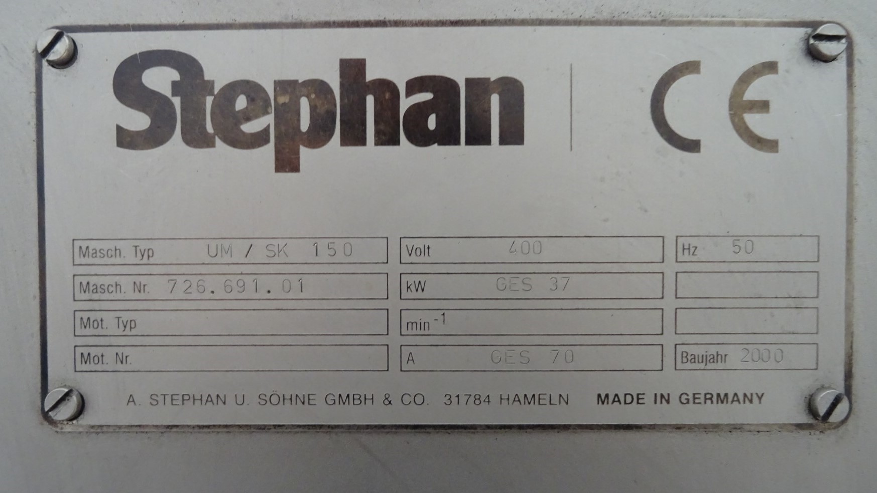 Used Universal Machine Stephan UM/SK 150