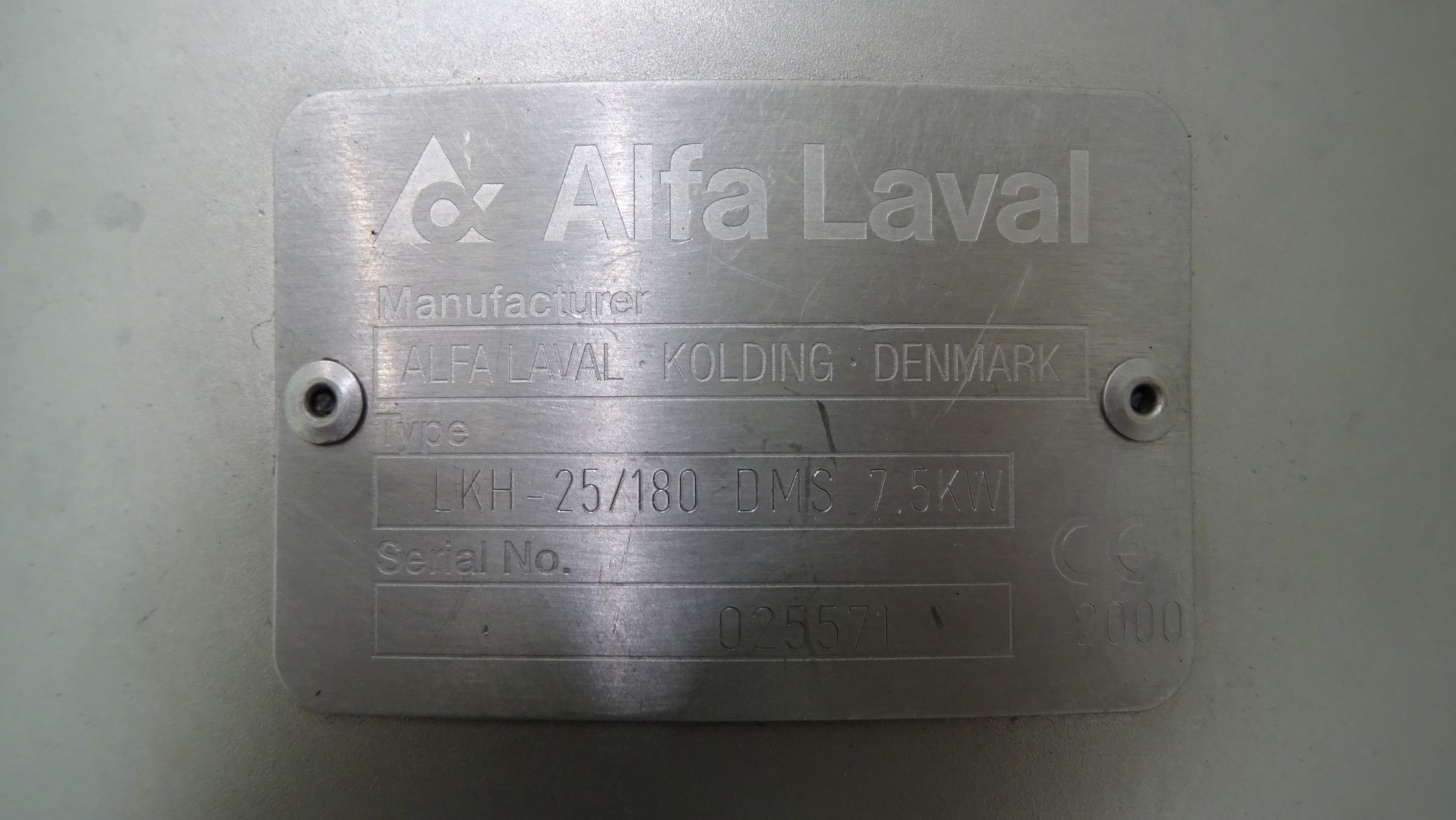 Used Sanitary Centrifugal Pump Alfa Laval LKH-25/180 DMS 7,5 kW