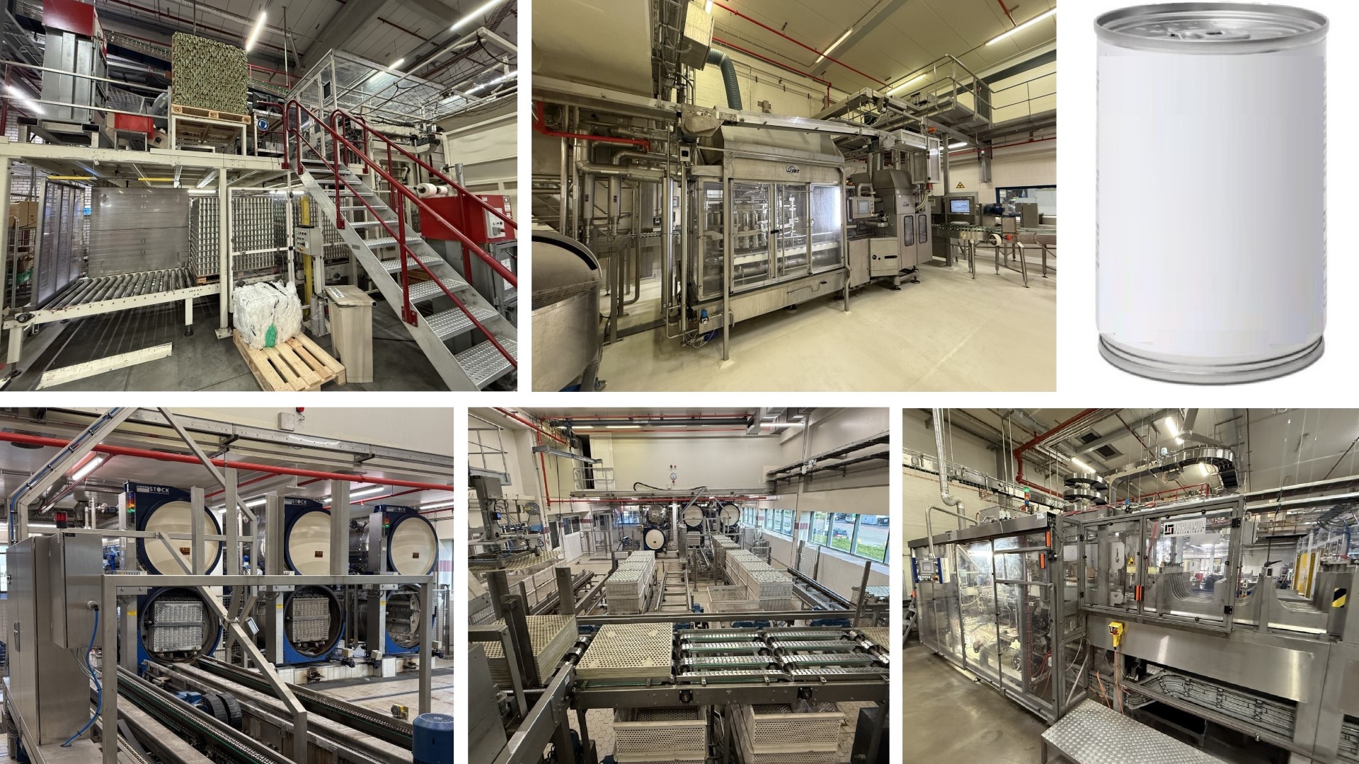 Used Complete can filling and closing line for liquids (nutrition) in 250 gram aluminium cans