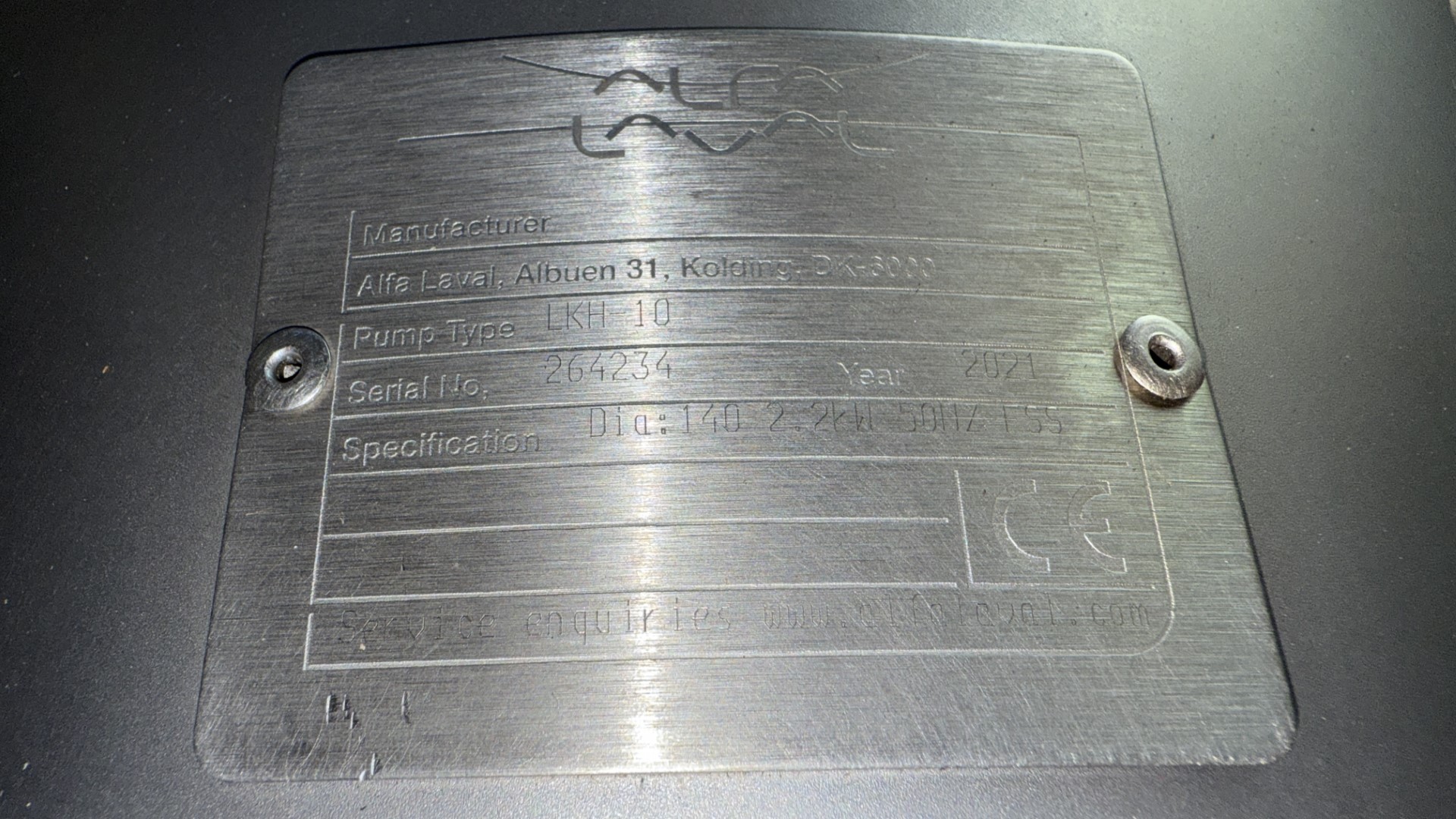 Used Sanitary Centrifugal Pump Alfa Laval LKH-10