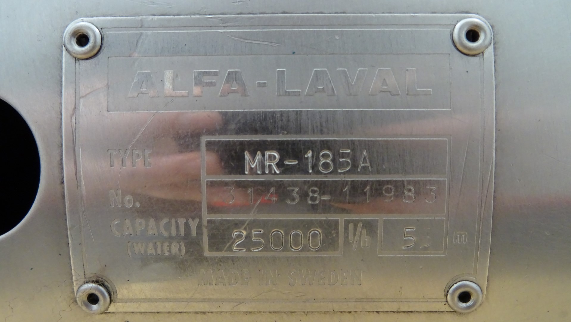 Used Sanitary Self Priming Liquid-ring Pump Alfa Laval MR-185A