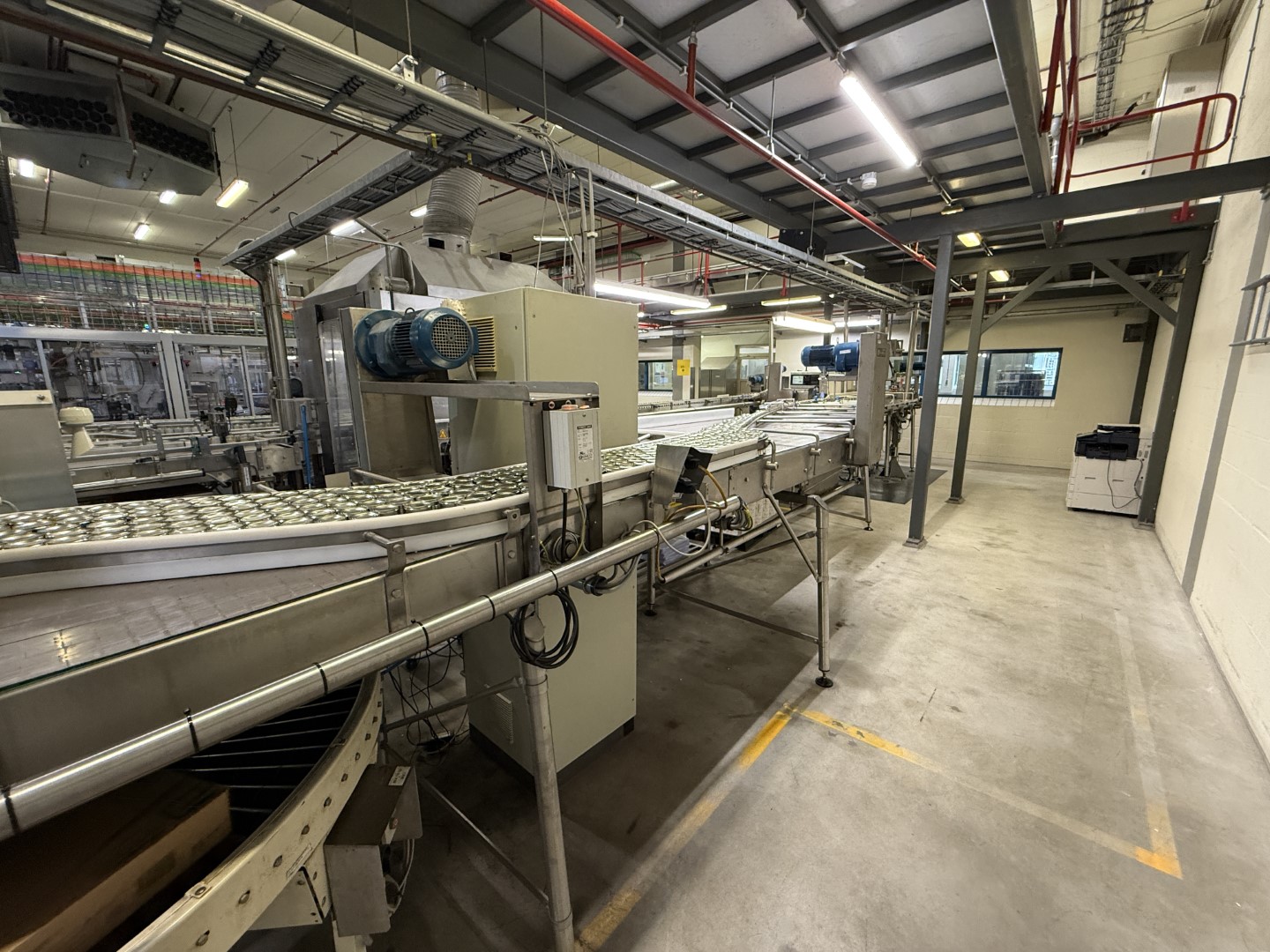 Used Complete can filling and closing line for liquids (nutrition) in 250 gram aluminium cans