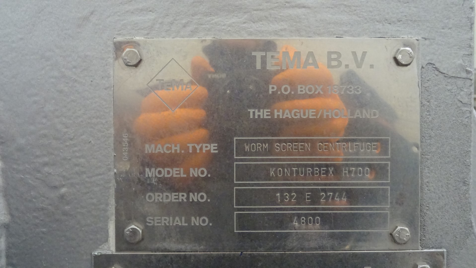 Used Worm Screen Centrifuge - Siebtechnik / Tema Conturbex H-700