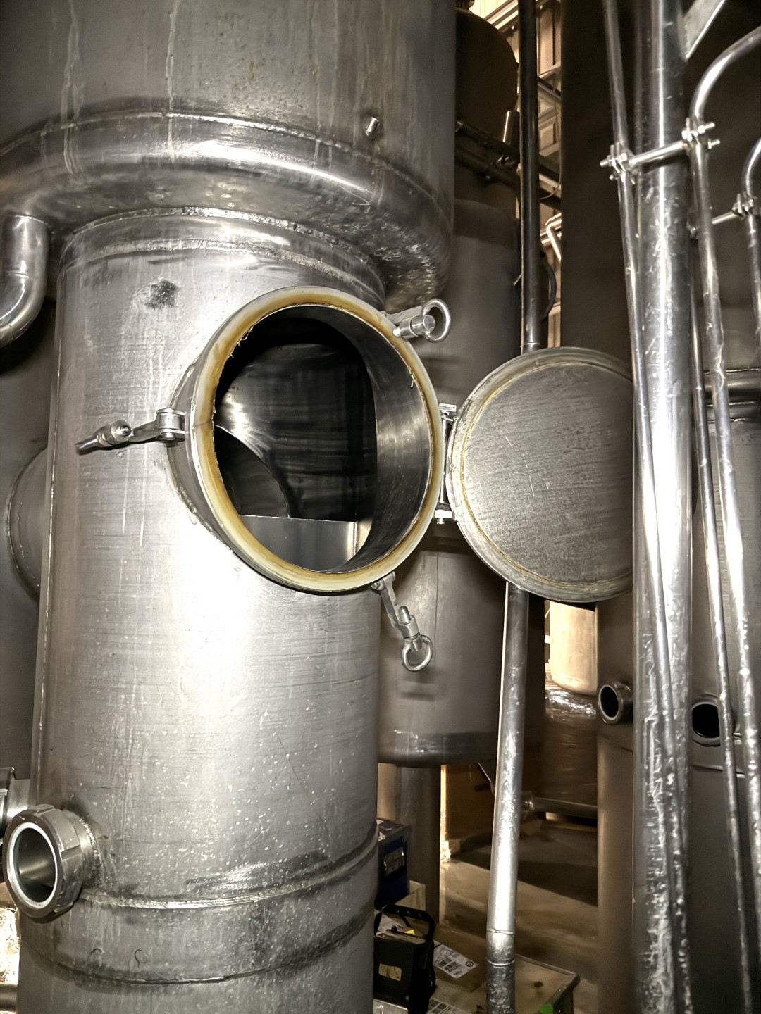 Used Complete GEA Niro Atomizer powder plant with 4-Effect TVR Evaporator, Spray Dryer, Fluidbed Dryer, Cyrstallisation tanks and filling station