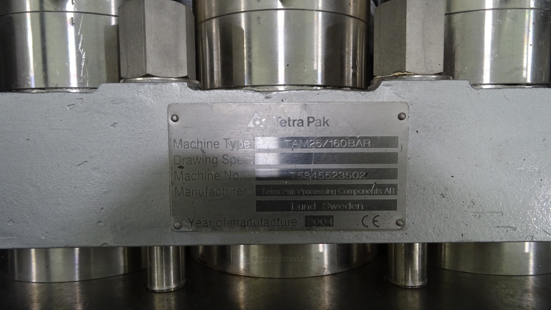 Used High Pressure Homogeniser Tetra Pak TAM25/160BAR