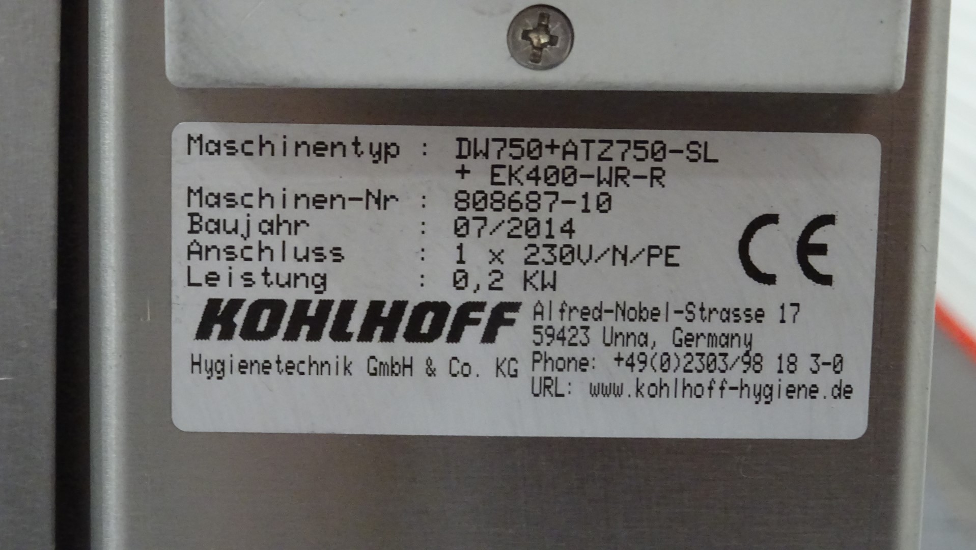 Used Hygienic Station - Kohlhoff DW750 + ATZ750-SL + EK 400-WR-R