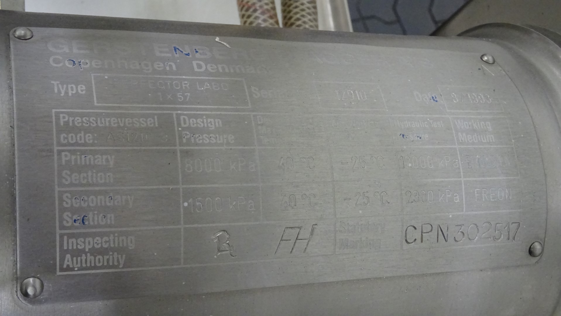 Used Margarine Pilot Plant - Gerstenberg & Agger HP Pump + Perfector 3x57 + Pin rotor + Inverter and Cooling Unit R22