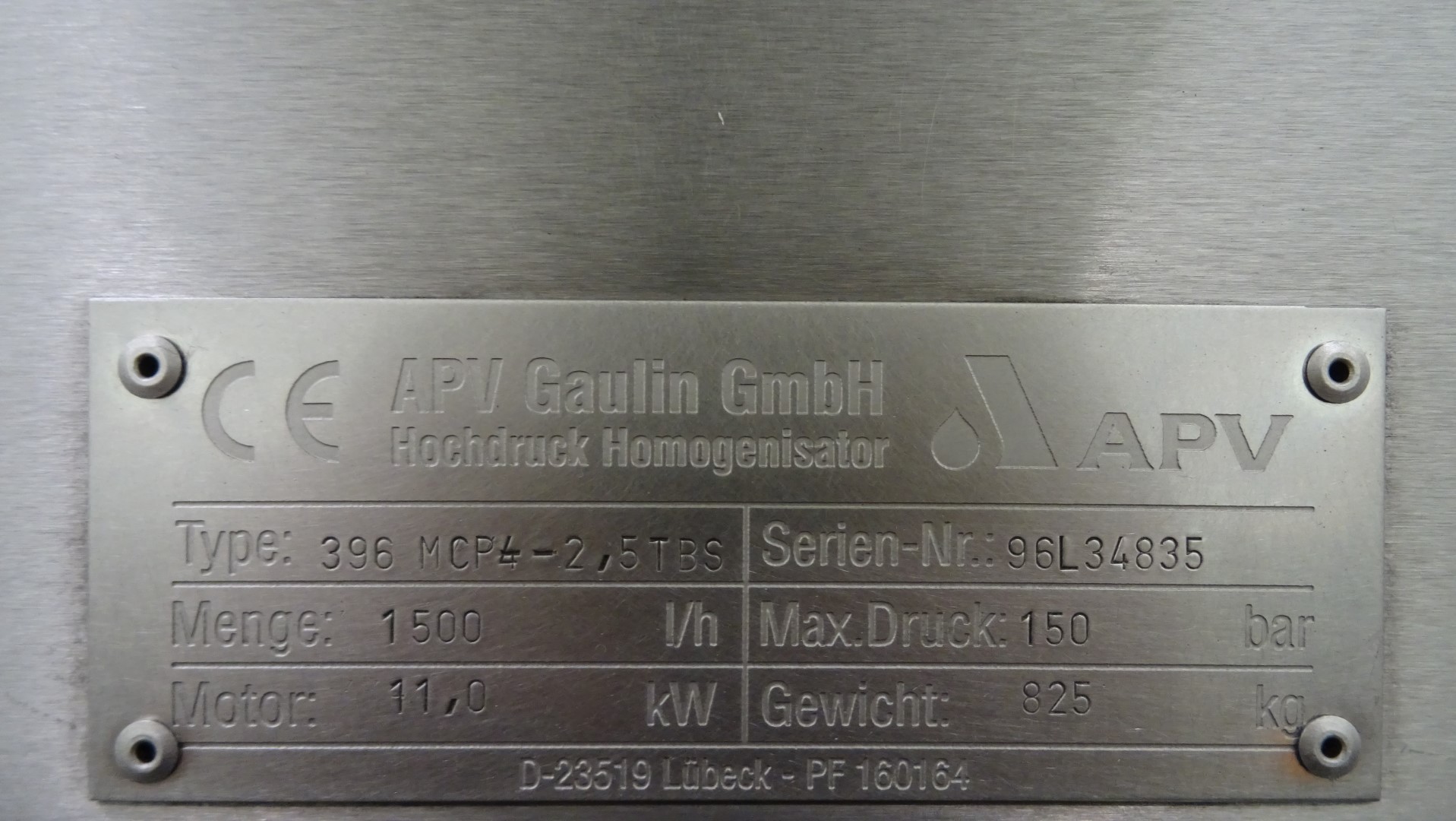 Used UHT Pilot plant with aseptic homogeniser and filling chamber - APV UHT pilot + Gaulin 396 MCP 4-2,5TBS