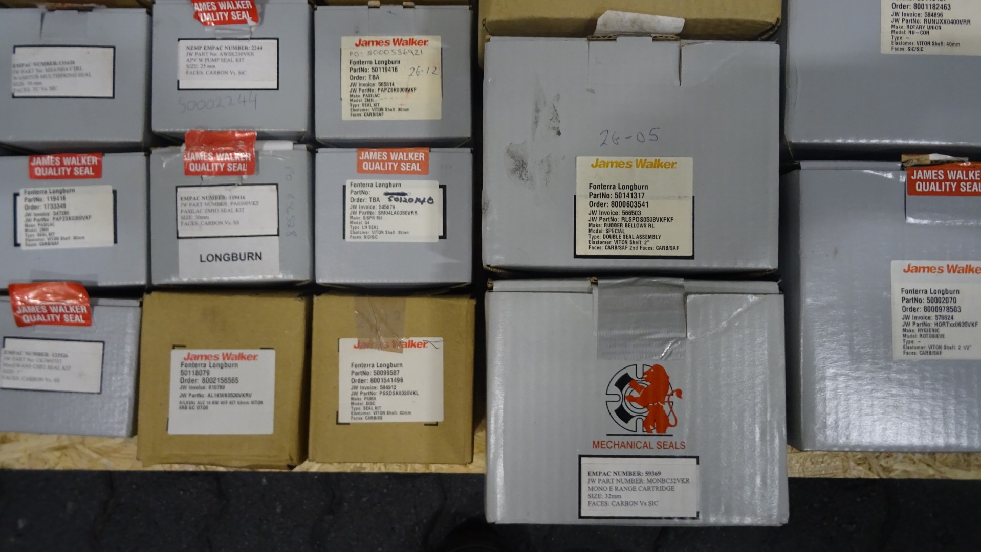 Used Unused James Walker spare parts