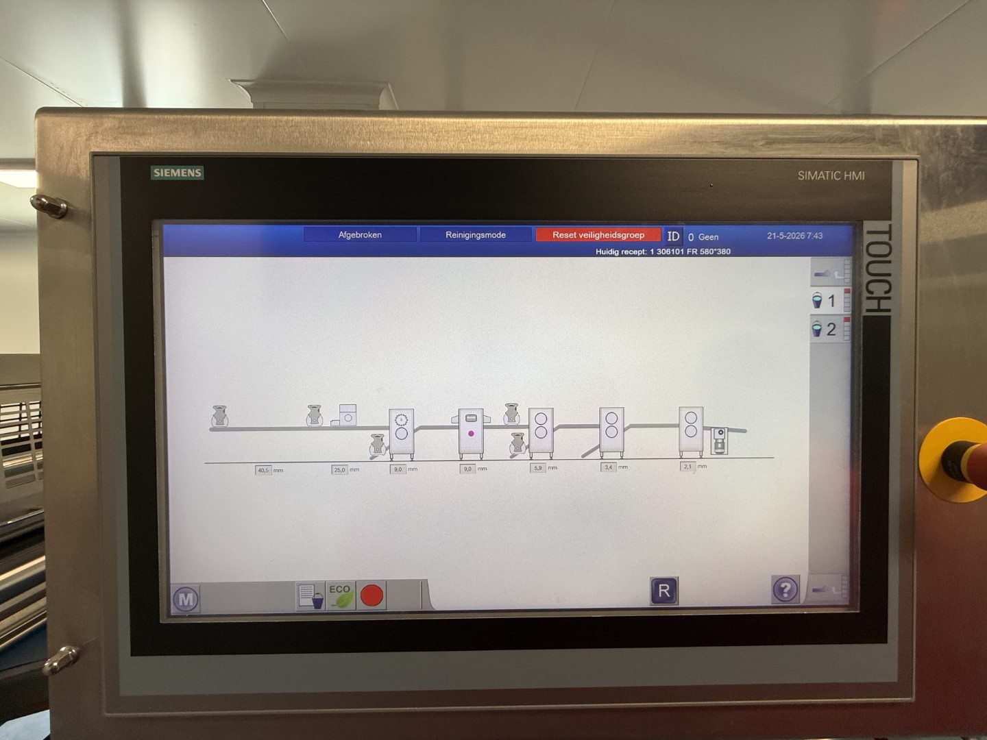 Used Dough processing / rollout line - Rademaker sheeting line with universal line and Packo nitrogen freezer