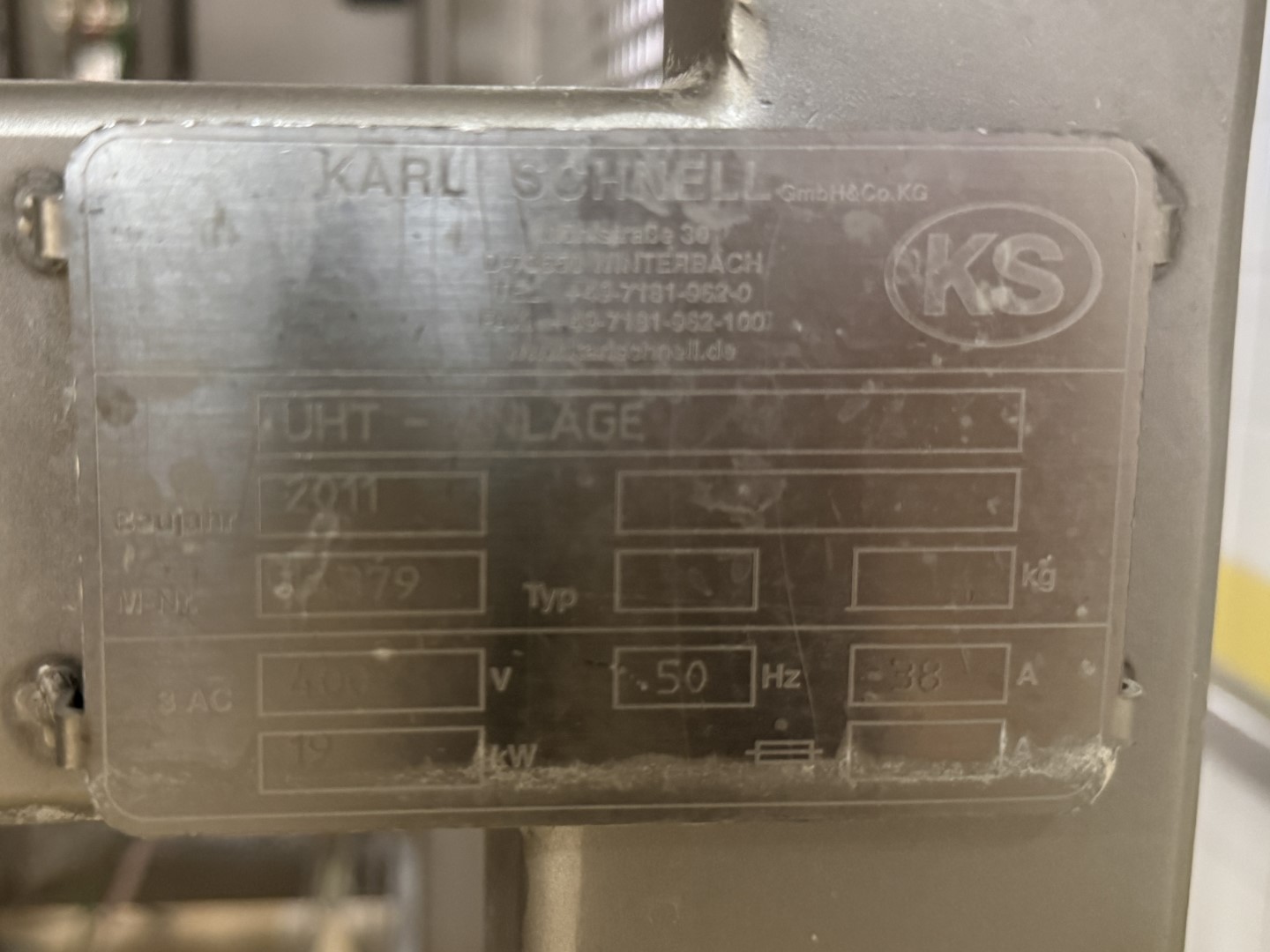 Used Complete processing line for the production of processed UHT cheese - Karl Schnell - 200 up to 750 kg per hour