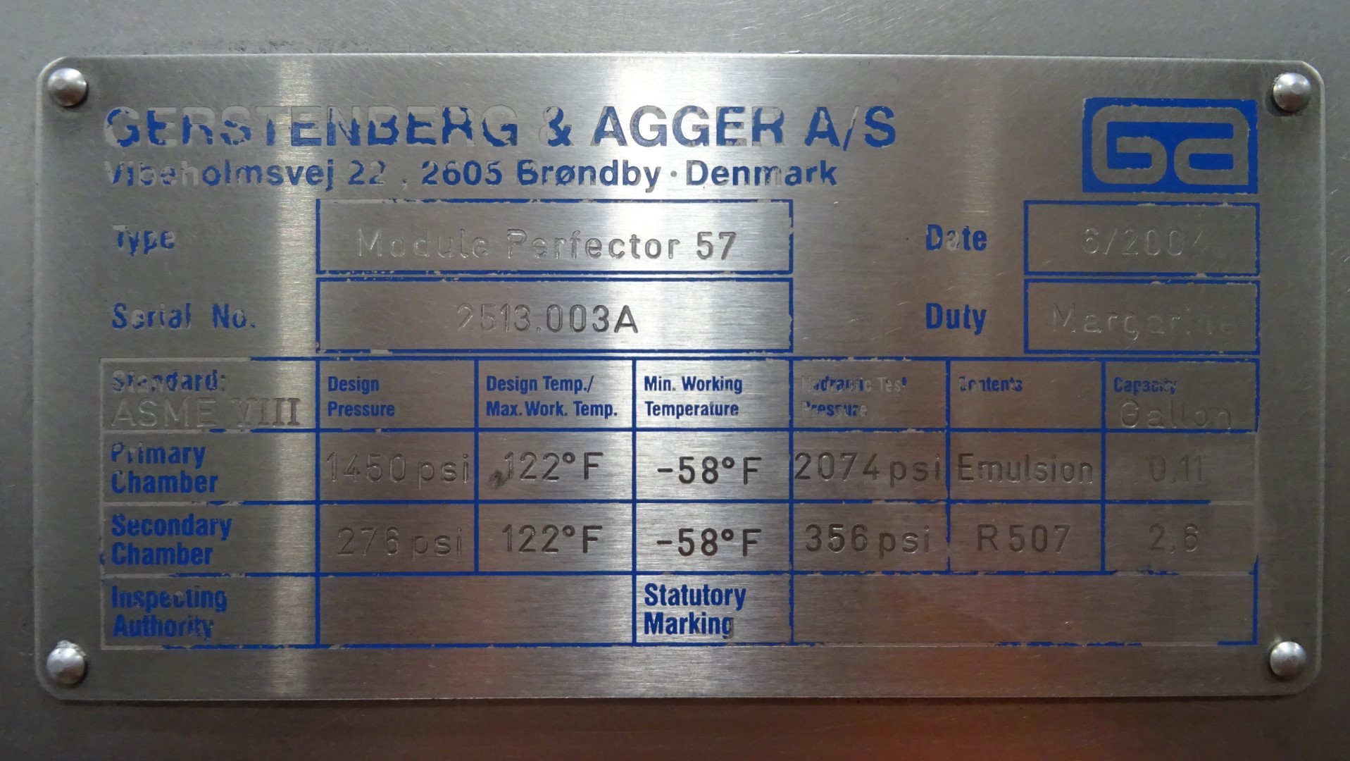 Used Complete Margarine Pilot Plant - Gerstenberg & Agger A/S Perfector 57