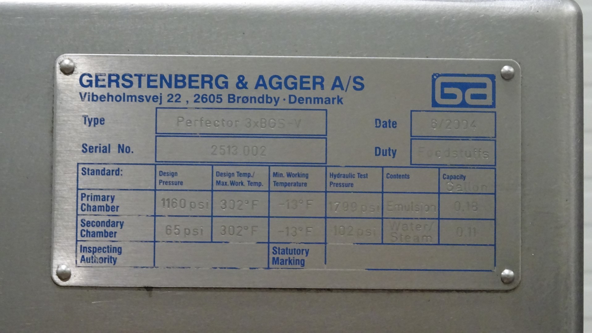 Used Complete Margarine Pilot Plant - Gerstenberg & Agger A/S Perfector 57