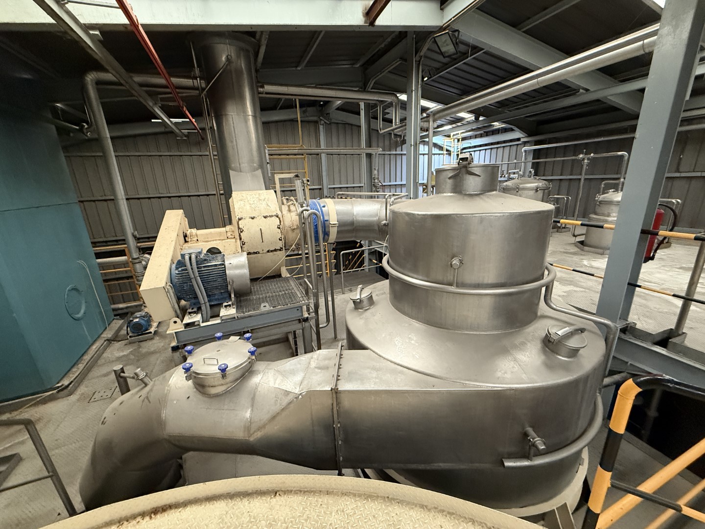 Used Complete GEA Niro Atomizer powder plant with 4-Effect TVR Evaporator, Spray Dryer, Fluidbed Dryer, Cyrstallisation tanks and filling station