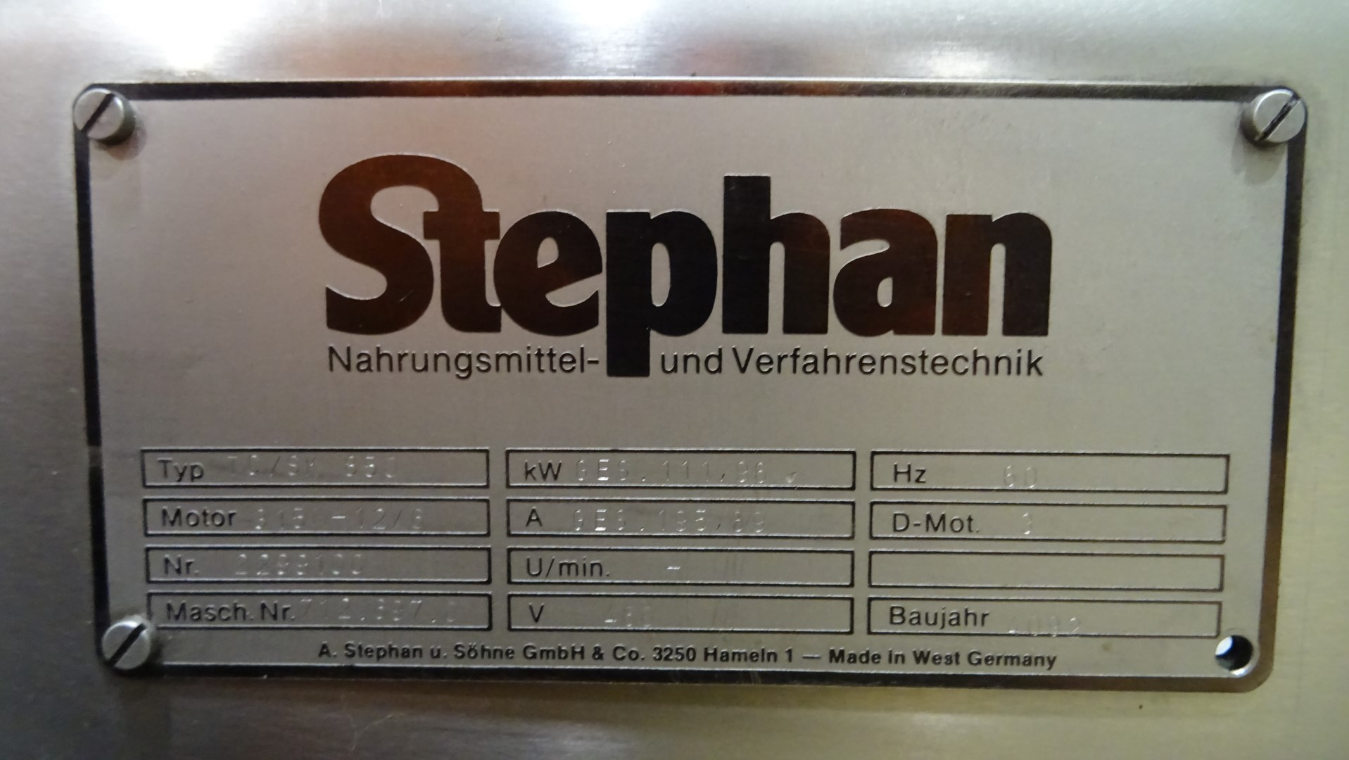 Used Universal Machine Stephan Combicut TC/SK 850