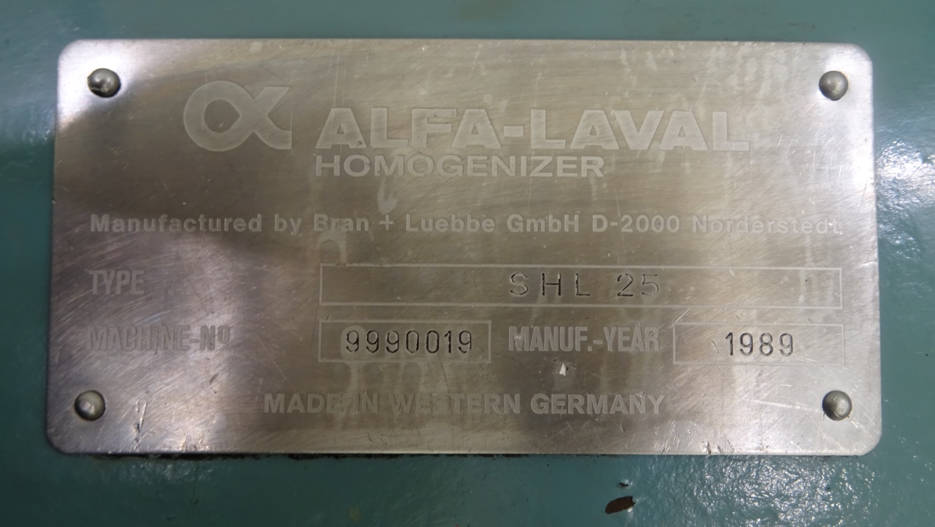 Used High Pressure Homogeniser Alfa Laval SHL 25