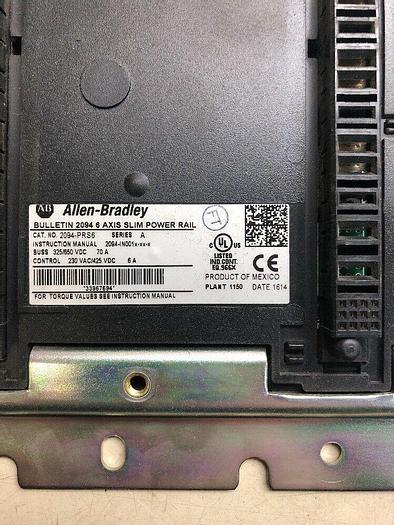 Used Allen-Bradley 2094-PRS6 Series A 6 Axis Slim Power Rail (14987)