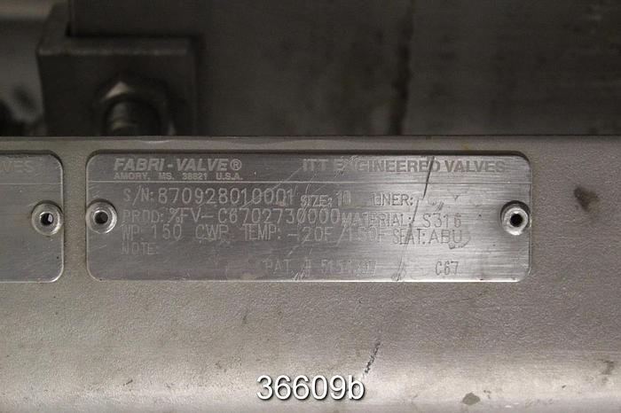 Used Fabri 10" Air Operated Knife Gate Valve #36609