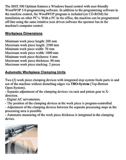 Used 2007 Weeke BHX 500 CNC Router