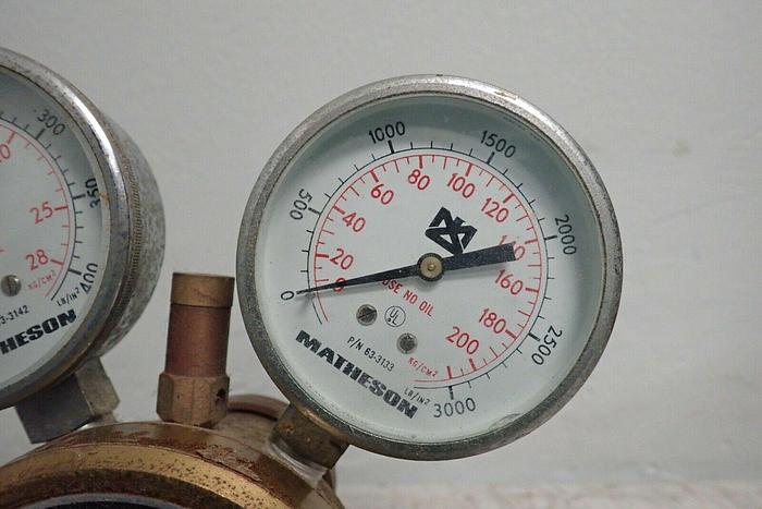 Used Matheson 9-350 Regulator with 2 Gauges 63-3133 & 63-3142